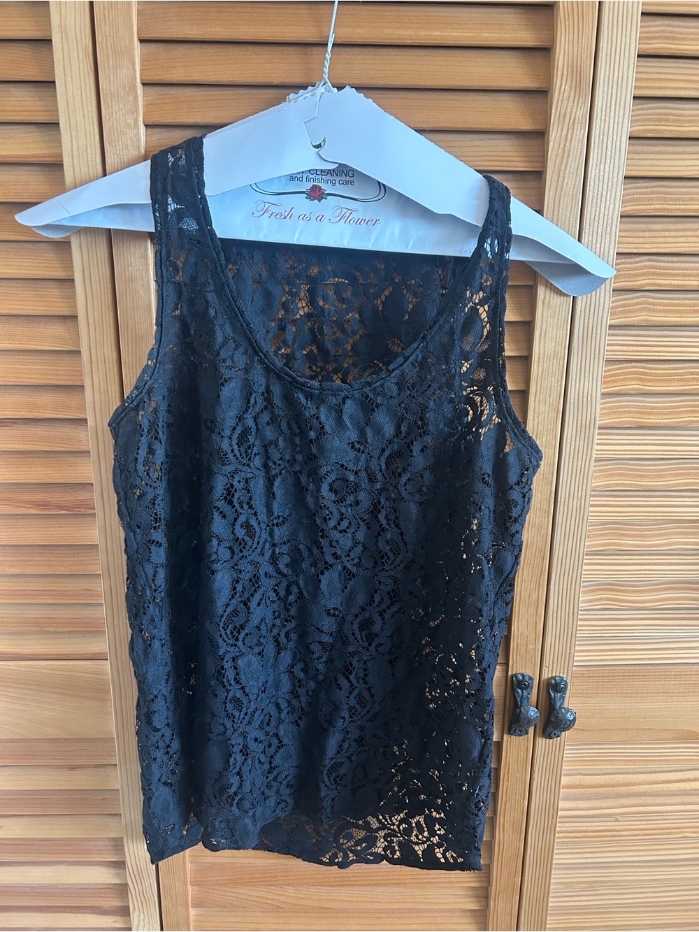 Theory Black Lace Shell Top